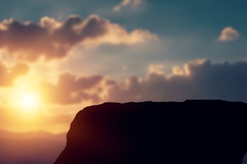 2024 New Year at sunset on a mountain