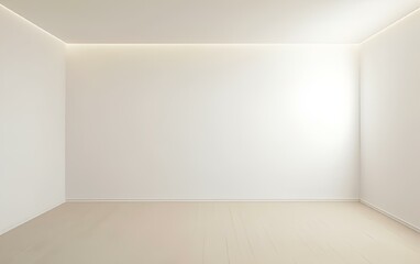 AI generated illustration of a sparsely decorated room featuring white walls.