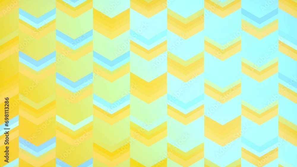 Poster squares on bright yellow-blue background. 3d rendering loop animation 4k