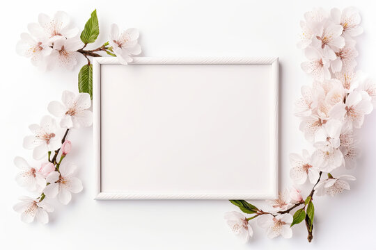 A wedding-themed photo frame with summer flowers
