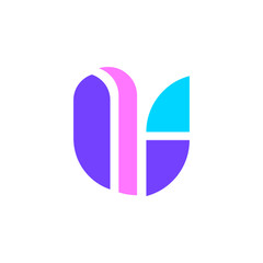 Colorful U logo design template vector