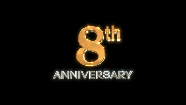 8th happy birthday anniversary text alpha