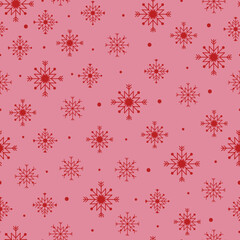 seamless pattern with snowflakes Pink