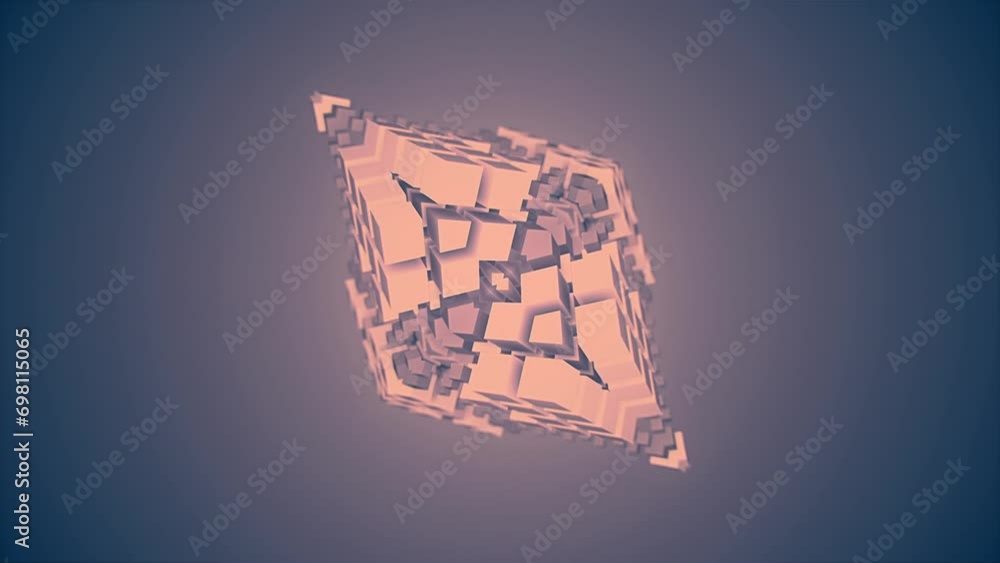 Leinwandbilder Design of infinite combinations of geometric shapes. 3d rendering loop animation