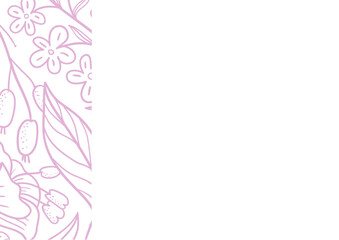 violet floral motif on the left side card