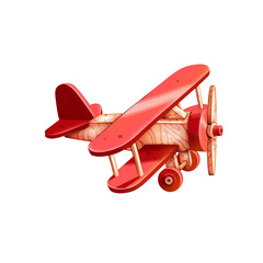 wooden airplane toy watercolor