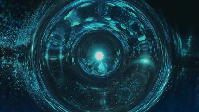  Blue circular fluid animation background