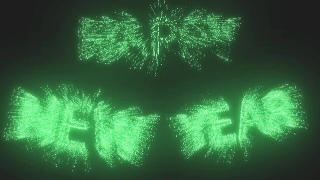 Happy new year 2024 Neon Green animation. New Year background.