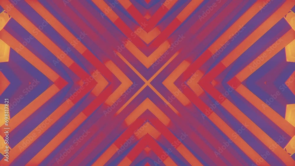 Poster Abstract loop animation with a series of intersecting lines. 3d rendering 4K