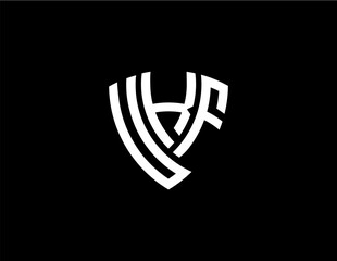 UKF creative letter shield logo design vector icon illustration - obrazy, fototapety, plakaty