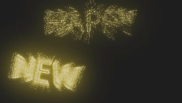 4K New year's eve celebration Red Shining fireworks background