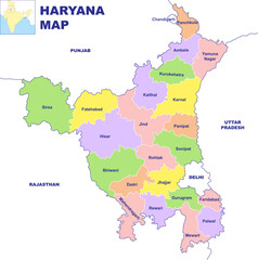 Haryana Map vector illustration on white background
