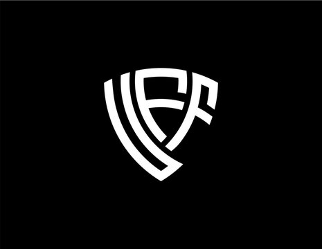 UFF creative letter shield logo design vector icon illustration