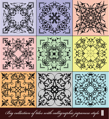 Decorative finishing ceramic tiles. vector illustration