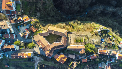 Pazin cityscape panoramic aerial view, Cave, Old city, Croatia