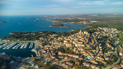 Vrsar old town aerial panoramic view, Istria, Croatia