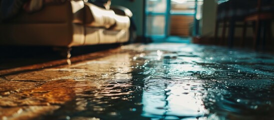 Water on the floor at home.