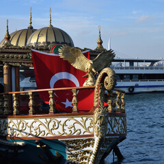 Tourist boat at the pier In Istanbul, Turkey - 698124682