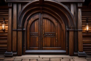 Fototapeta na wymiar Castle's wooden door