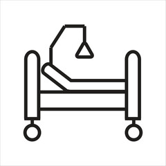 bed vector icon line templte