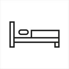 bed vector icon line templte