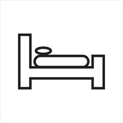 bed vector icon line templte