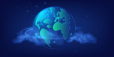 Digital Globe Network Connection Concept Illustrating Global Communication and Technology