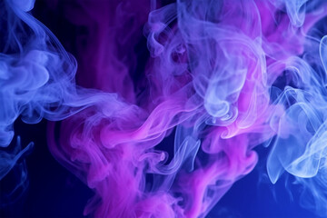 blue and purple smoke swirled