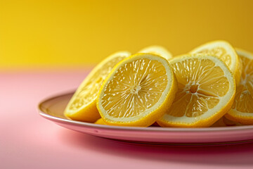 Lemon slices on a plate 