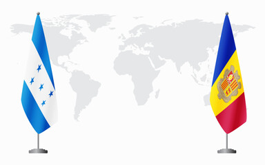 Honduras and Andorra flags for official meeting