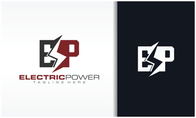 EP Electric Power Logo - obrazy, fototapety, plakaty