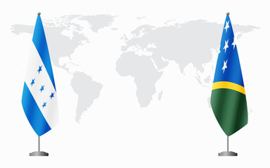 Honduras and Solomon Islands flags for official meeting