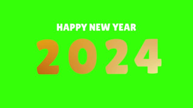 happy new year 2024, green screen video