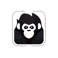 Chimpanzee icon in flat style. Monkey vector illustration on white isolated background. Monkey business concept.