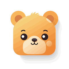 Cute teddy bear face. Vector illustration for your design.