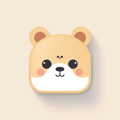 Cute teddy bear face. Vector illustration for your design.