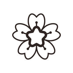 Cherry Flower Outline Icon