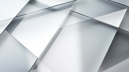A white and gray transparent mirror sheet background with a geometric pattern of colorful triangles of different sizes and shapes arranged