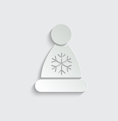  christmas hat with snowflake icon.  Vector  christmas  logo 
