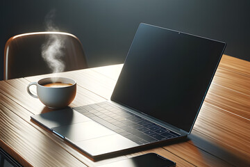 Laptop w eleganckim biurze