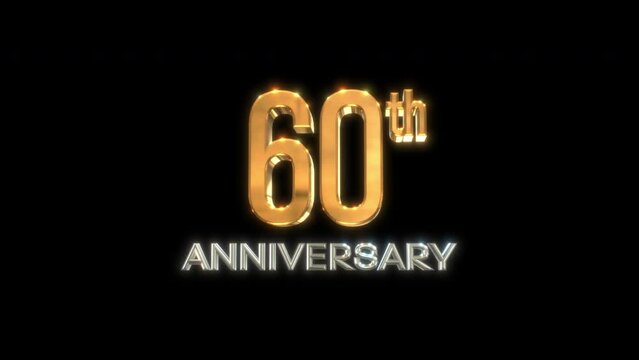 60th happy birthday anniversary text alpha