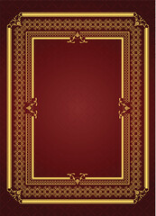 Fototapeta na wymiar Gold ornament on brown background. Can be used as invitation card or cover. Vector illustration