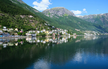 Town in a fjord in norway
