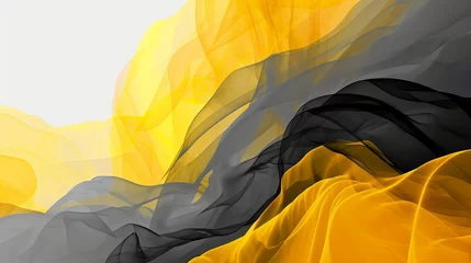 Fotobehang Flat shapeless abstract charcoal & yellow background gradient wallpaper © BeautyStock