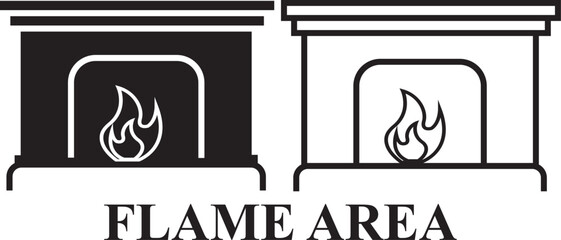 Winter Fireplace Icon. Set of winter icon isolated on white background. Editable Icons of Winter Fireplace. Quality icon set