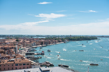 Aerial view of Venice, Italy.