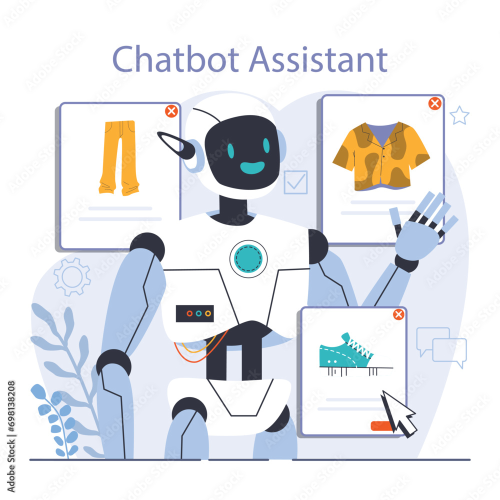 Poster chat bot. ai-powered customer service. online consultation with artificial neural network. artificia