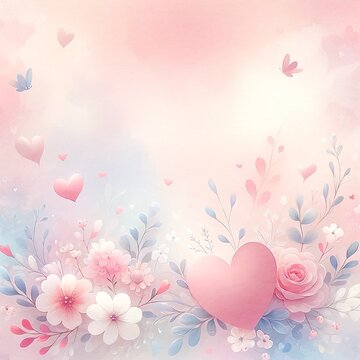 Valentine’s Day background in a watercolor style
