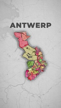 Animated Map Of Antwerp, Belgium 
