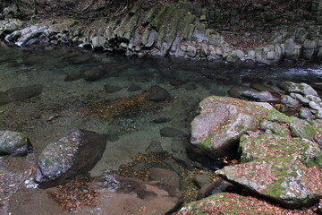 川津七滝の柱状節理　静岡県河津町　Columnar joints of Kawazu Nanataki Waterfall Kawazu Town, Shizuoka Prefecture